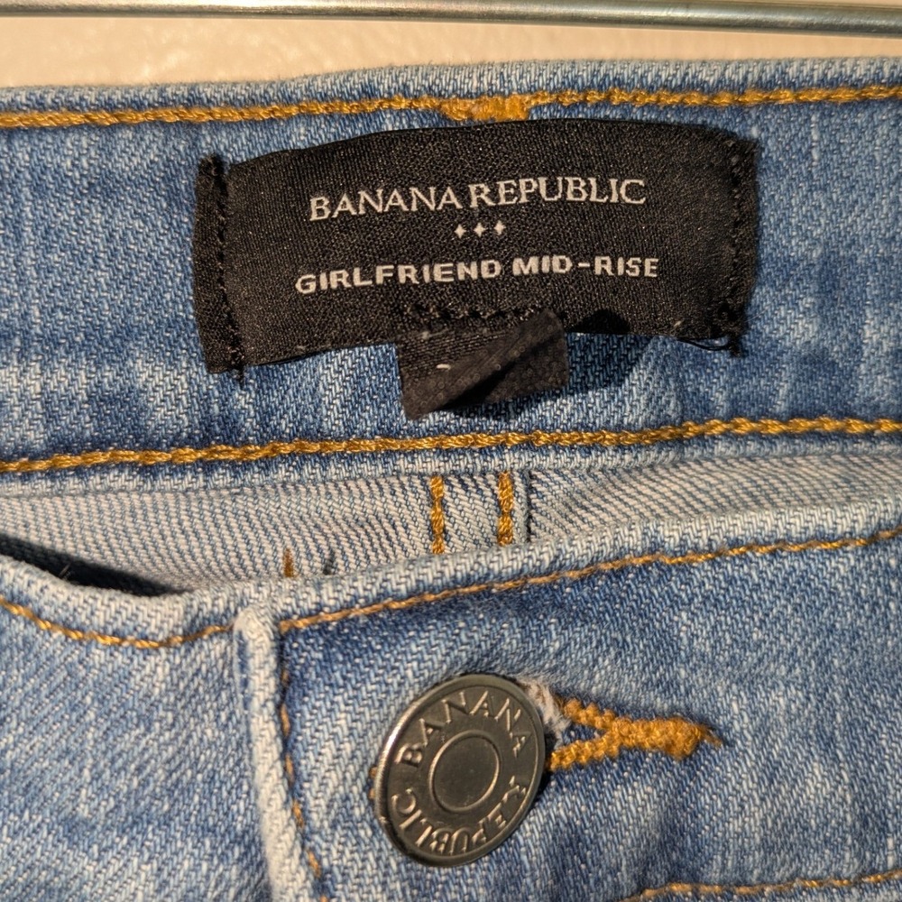 Banana Republic Girlfriend Jeans Women 31/12 Blue Excellent Mid-Rise - Picture 3 of 9